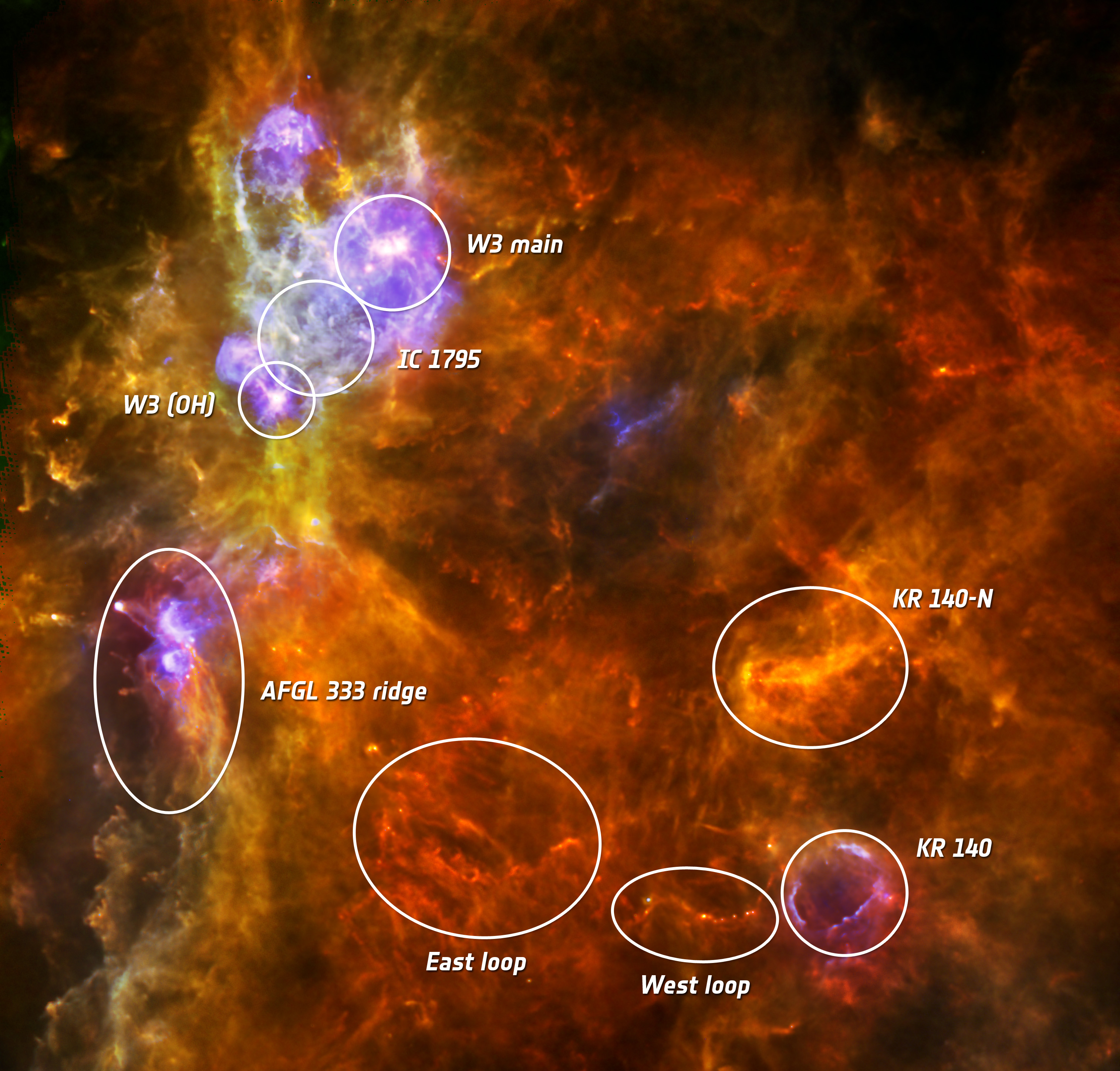 W3 Star Forming Region Herschel Space Observatory